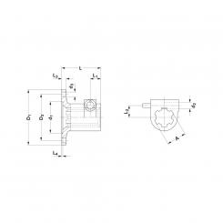 Walterscheid® Flanged hub D 100 - 1080740 