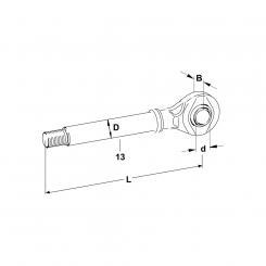 Walterscheid® Piston rod+head HOL-C120 CAT.3S - 1204296 