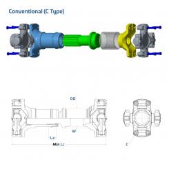 Mechanics® Conventional Driveline Kit - C-Type - without U-Joint - Series 9C – 3085241 