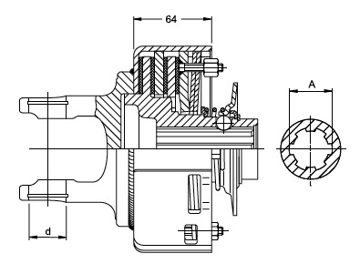 Friction clutch K92/4 2300 KNP1 ⅜-6 – 325110